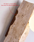 Travertine Wall Light – E27 – Japandi – Travertine & Glass