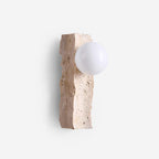 Travertine Wall Light – E27 – Japandi – Travertine & Glass