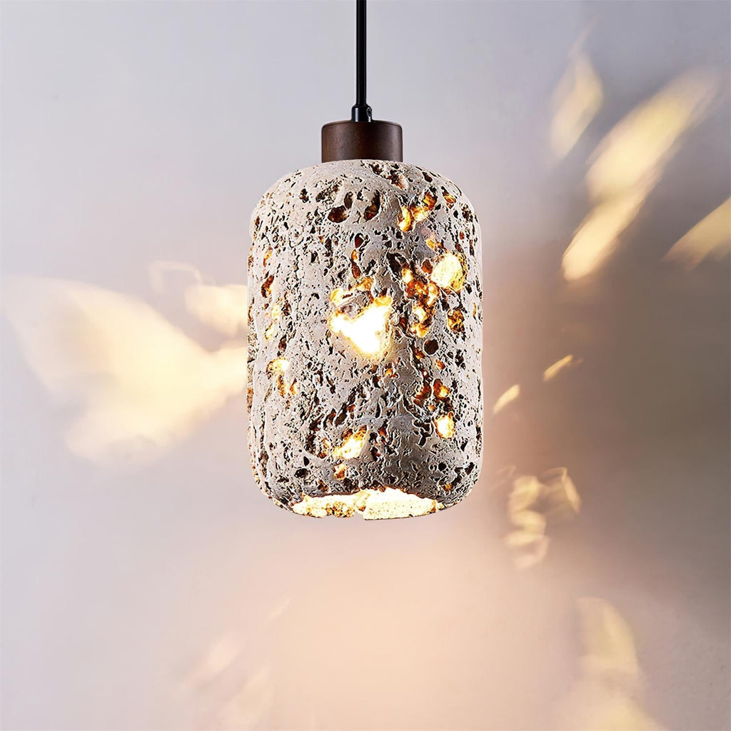Travertine Wall Light – E27 – Rustic – Travertine & Walnut Wood