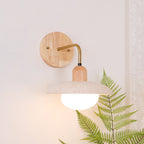 Travertine Wall Light – G9 – Mid Century – Travertine & Wood