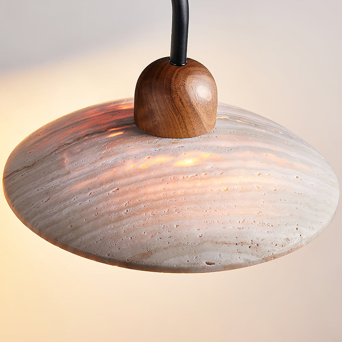 Travertine Wall Light – G9 – Mid Century – Travertine & Wood