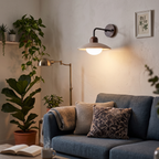 Travertine Wall Light Mid Century in living room - Aria