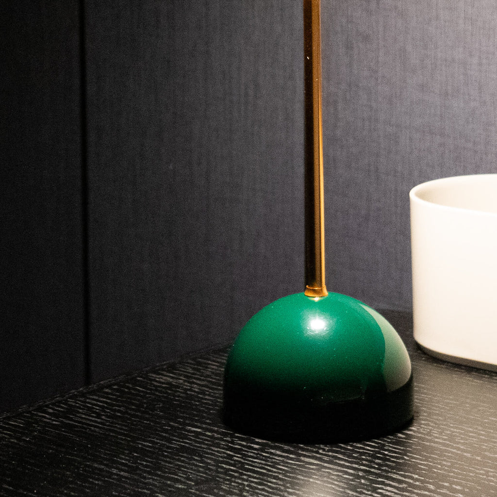 Cordless Table Lamp – LED – Classic – Aluminium – Green/Brass – 31.5cm