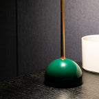 Cordless Table Lamp – LED – Classic – Aluminium – Green/Brass – 31.5cm
