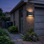 Up Down Outdoor Wall Light by side path at twilight - Ray