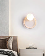 Wing Travertine Wall Light – G9 – Travertine, Walnut & Glass