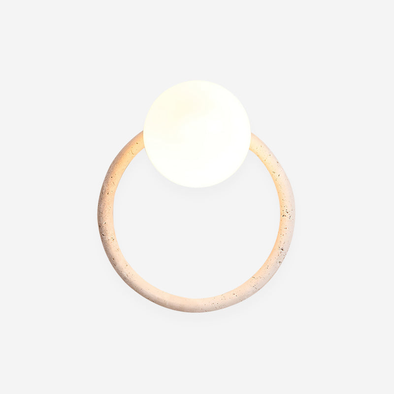Wing Travertine Wall Light – G9 – Travertine, Walnut & Glass