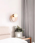 Wing Travertine Wall Light – G9 – Travertine, Walnut & Glass
