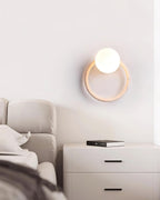 Wing Travertine Wall Light – G9 – Travertine, Walnut & Glass