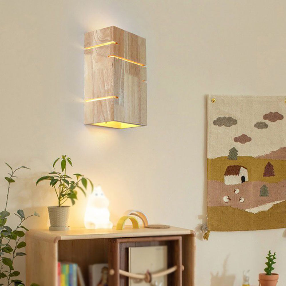 Wooden Bedside Wall Light – E27 – Minimalist – Solid Wood – Wood