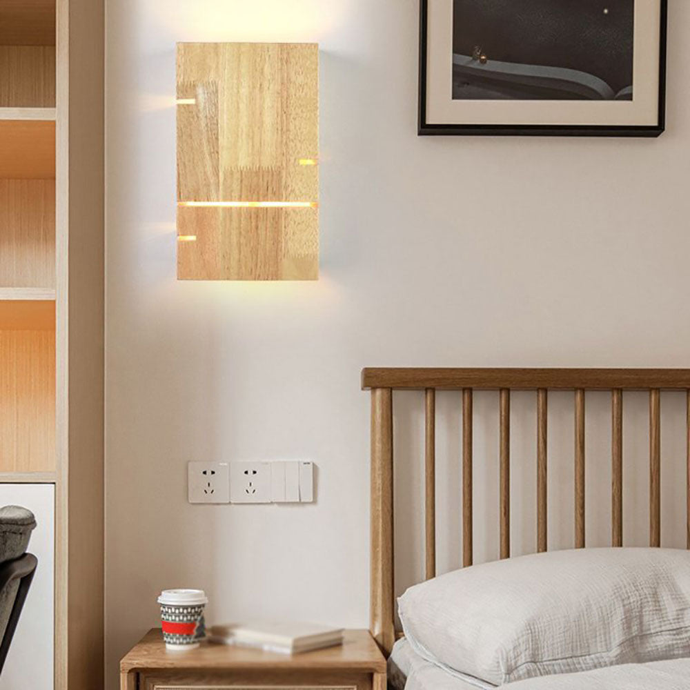 Wooden Bedside Wall Light – E27 – Minimalist – Solid Wood – Wood