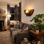 Wooden Candle Wall Light Semicircle in living room - Epoch