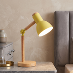 Wooden Desk Lamp – E27 – Scandinavian – Rubberwood & Metal – 5 Colours