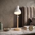 Wooden Desk Lamp – E27 – Scandinavian – Rubberwood & Metal – 5 Colours