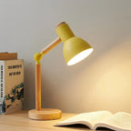 Wooden Desk Lamp – E27 – Scandinavian – Rubberwood & Metal – 5 Colours