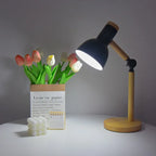 Wooden Desk Lamp – E27 – Scandinavian – Rubberwood & Metal – 5 Colours