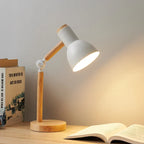 Wooden Desk Lamp – E27 – Scandinavian – Rubberwood & Metal – 5 Colours