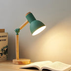 Wooden Desk Lamp – E27 – Scandinavian – Rubberwood & Metal – 5 Colours