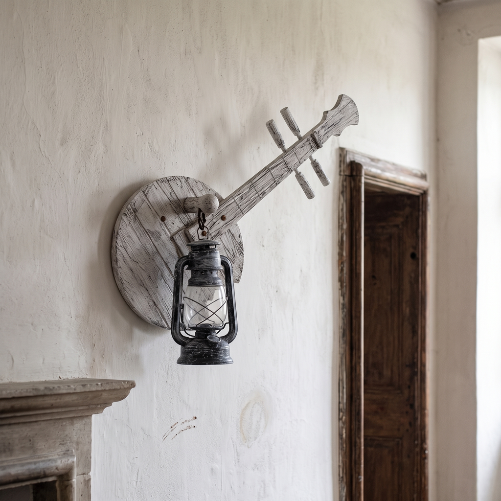 Wooden Lantern Wall Light Vintage detail in daylight - Epoch