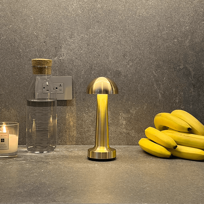 Cordless Table Lamp – Minimalist – Iron & Acrylic – Gold/Black – 21cm