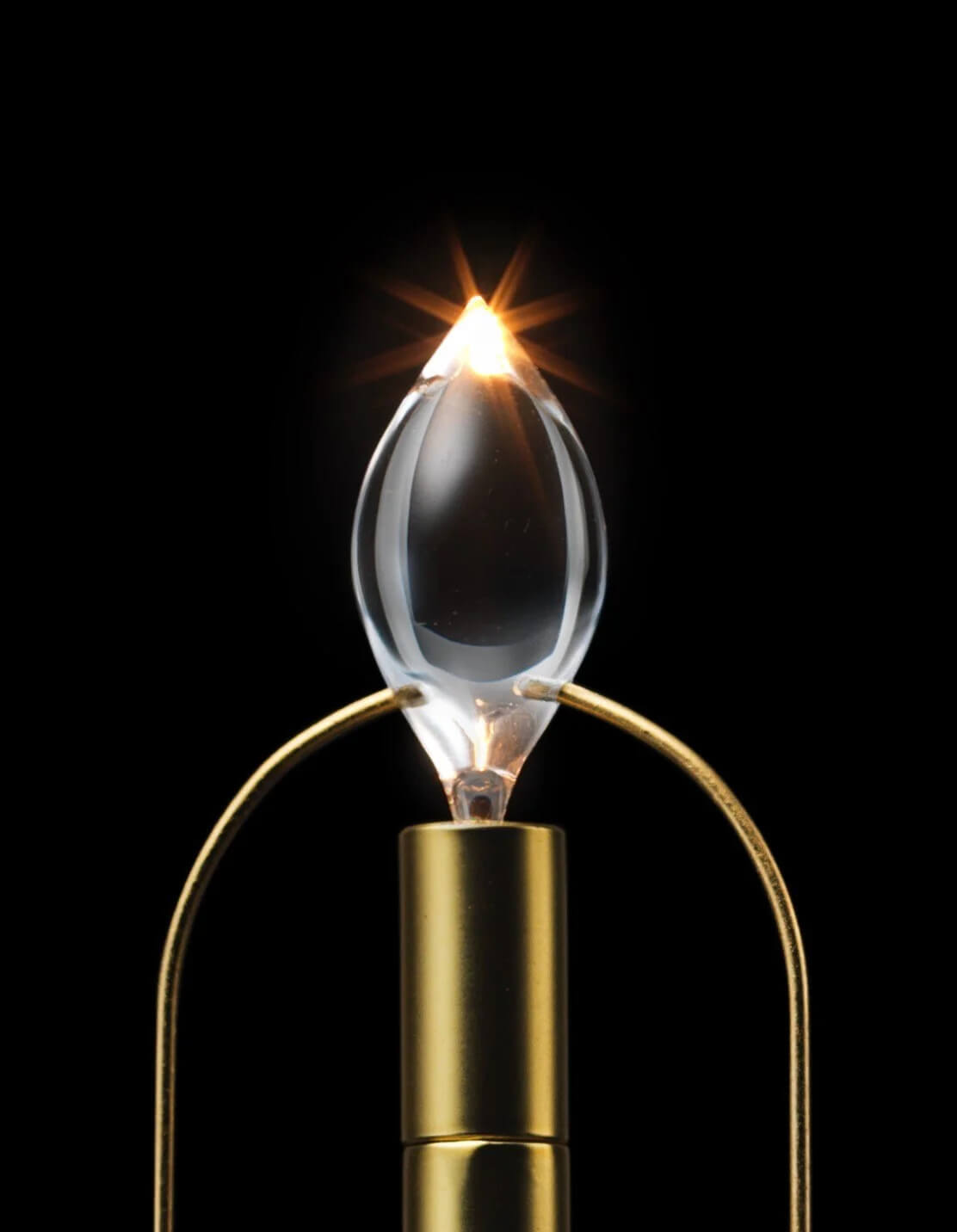 Cordless Candlestick Table Lamp – Vintage – Aluminium & Glass