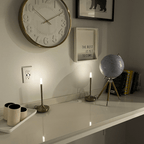 Cordless Candle Table Lamp – Minimalist – Aluminium & Acrylic