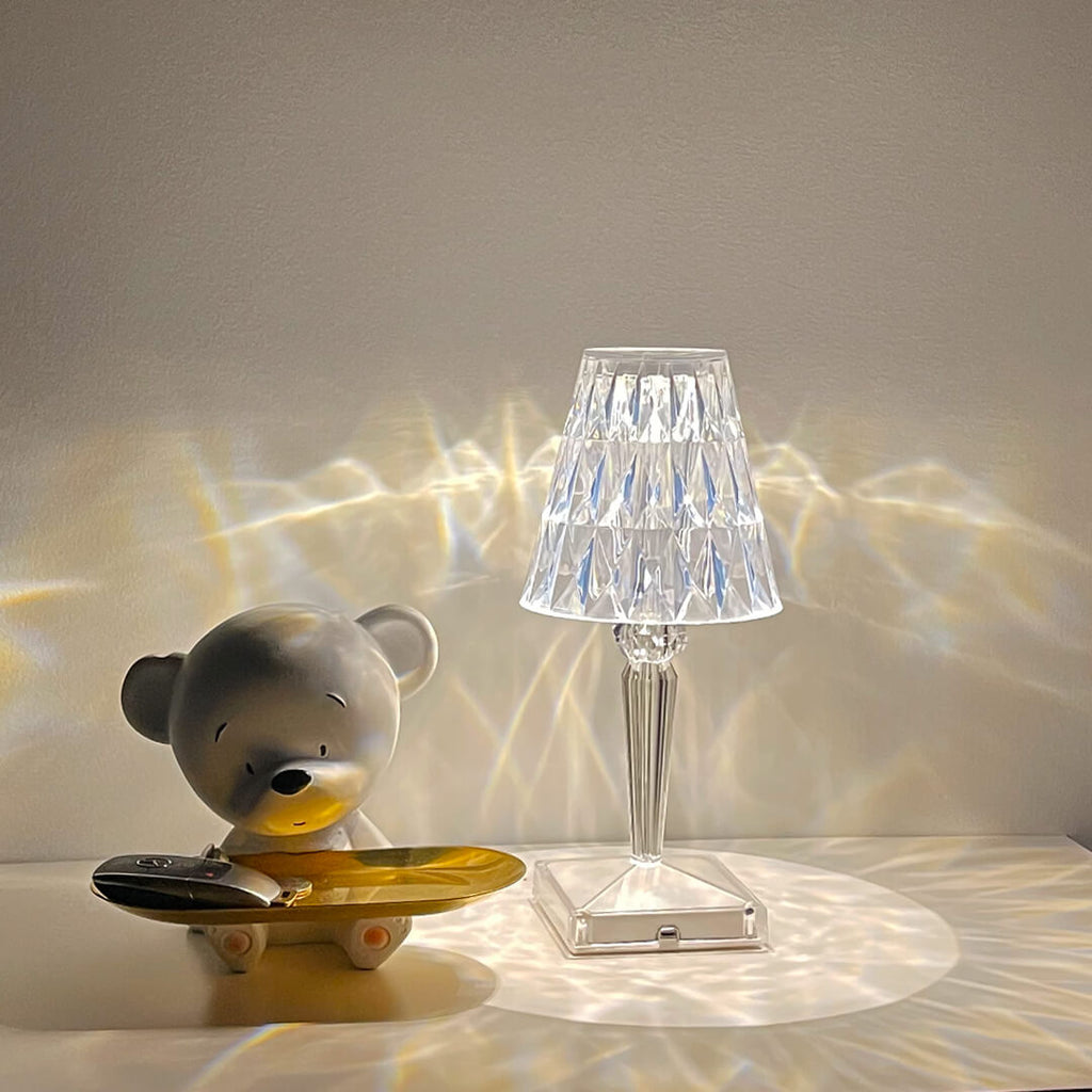Crystal Style Cordless Table Lamp – LED – Modern Minimalist