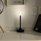 Cordless Candle Table Lamp – Minimalist – Aluminium & Acrylic