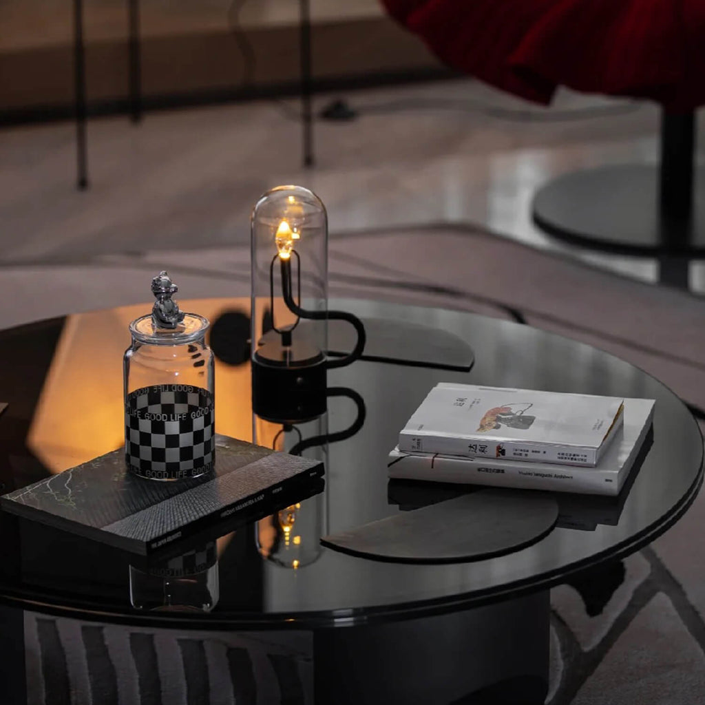 Cordless Candlestick Table Lamp – Vintage – Aluminium & Glass