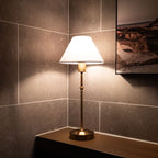 Tall Cordless Fabric Shade Table Lamp – LED – Classic – Iron & Fabric