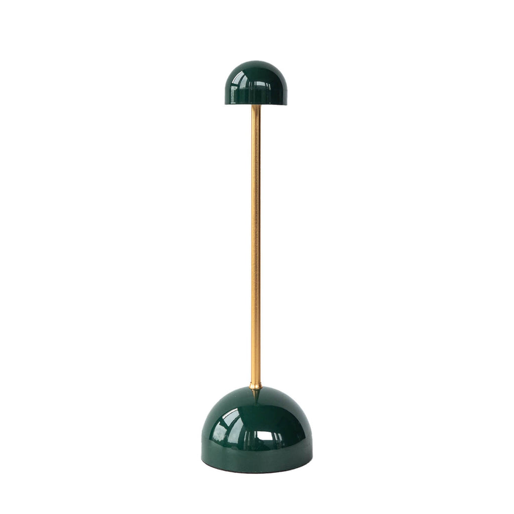 Cordless Table Lamp – LED – Classic – Aluminium – Green/Brass – 31.5cm