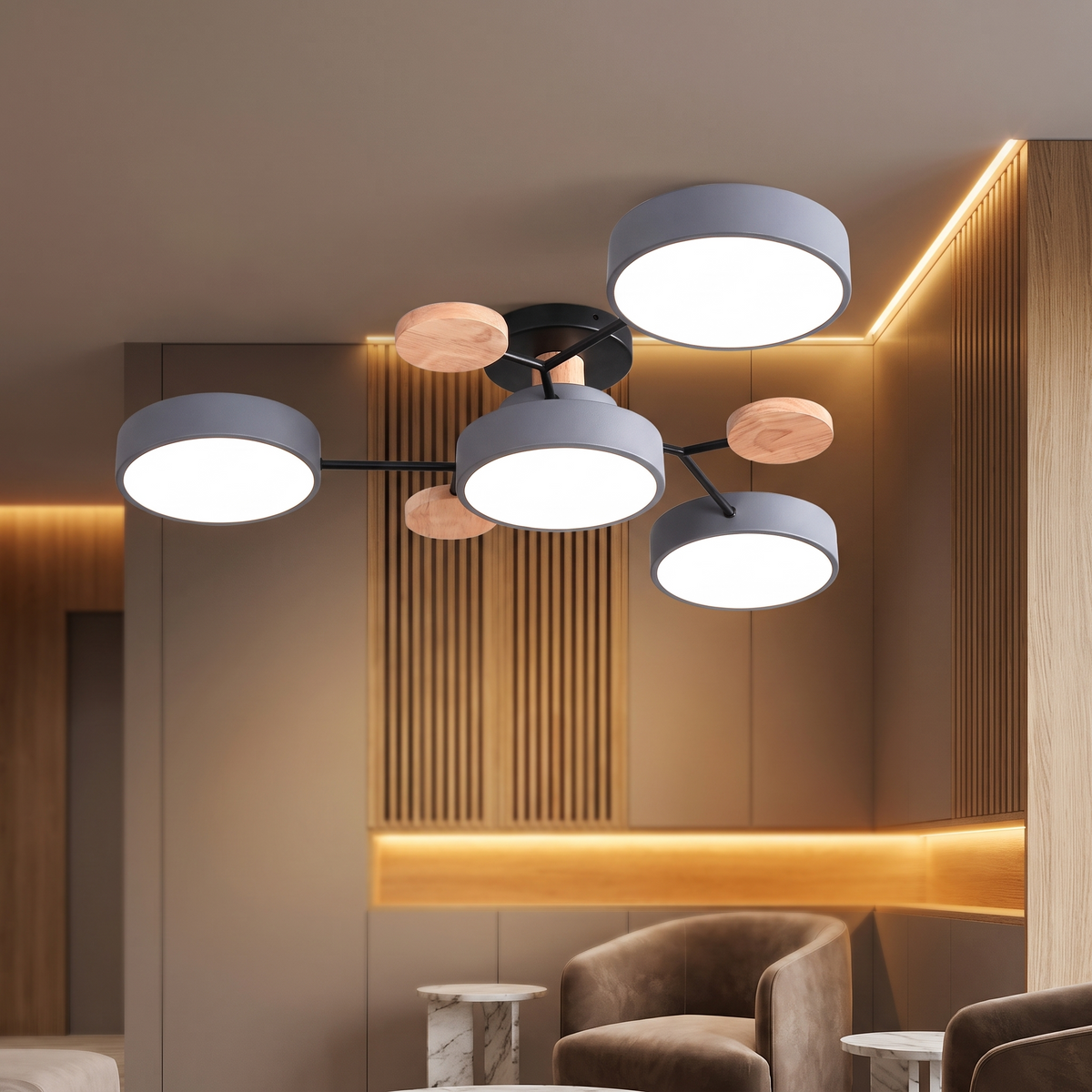 LED Ring Ceiling Light – Integrated LED – Modern – Iron & Acrylic