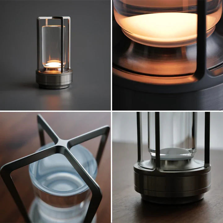 Cordless Lantern Table Lamp – LED – Modern – Aluminium & Acrylic