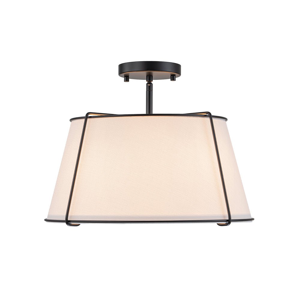 Linen Semi-Flush Ceiling Light – E12 – Contemporary – Metal & Linen