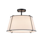 Linen Semi-Flush Ceiling Light – E12 – Contemporary – Metal & Linen