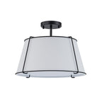 Linen Semi-Flush Ceiling Light – E12 – Contemporary – Metal & Linen