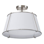 Linen Semi-Flush Ceiling Light – E12 – Contemporary – Metal & Linen