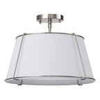 Linen Semi-Flush Ceiling Light – E12 – Contemporary – Metal & Linen
