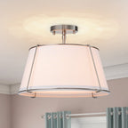 Linen Semi-Flush Ceiling Light – E12 – Contemporary – Metal & Linen