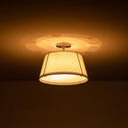 Linen Semi-Flush Ceiling Light – E12 – Contemporary – Metal & Linen