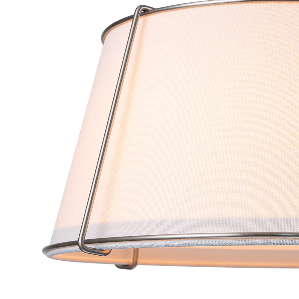 Linen Semi-Flush Ceiling Light – E12 – Contemporary – Metal & Linen