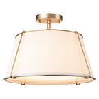Linen Semi-Flush Ceiling Light – E12 – Contemporary – Metal & Linen
