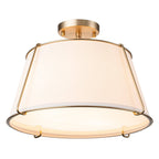 Linen Semi-Flush Ceiling Light – E12 – Contemporary – Metal & Linen