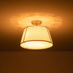 Linen Semi-Flush Ceiling Light – E12 – Contemporary – Metal & Linen