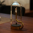 Cordless Candlestick Table Lamp – Vintage – Aluminium & Glass