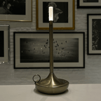 Cordless Candle Table Lamp – Minimalist – Aluminium & Acrylic
