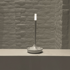 Cordless Candle Table Lamp – Minimalist – Aluminium & Acrylic