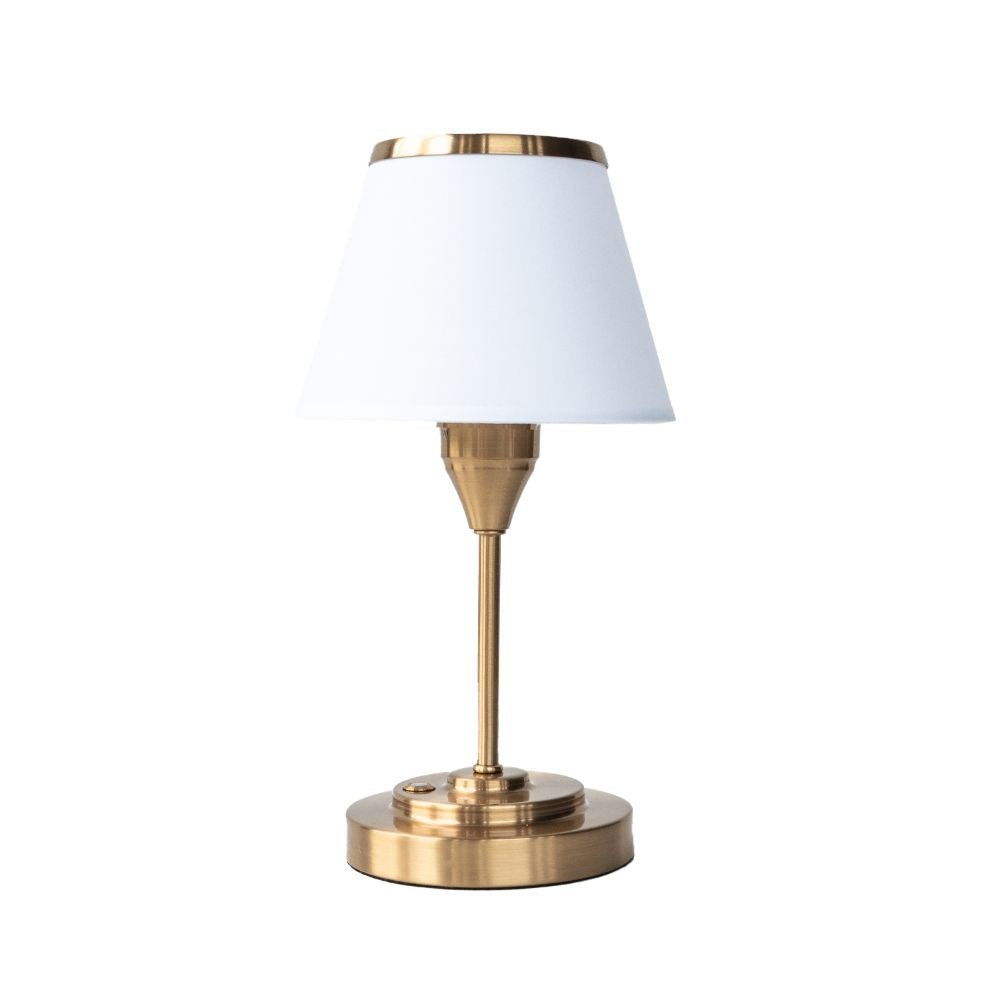 Wide Base Cordless Fabric Shade Table Lamp – LED – Classic