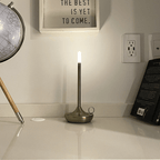 Cordless Candle Table Lamp – Minimalist – Aluminium & Acrylic