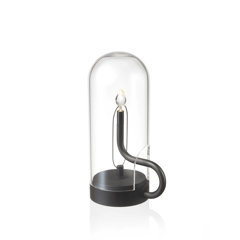 Cordless Candlestick Table Lamp – Vintage – Aluminium & Glass